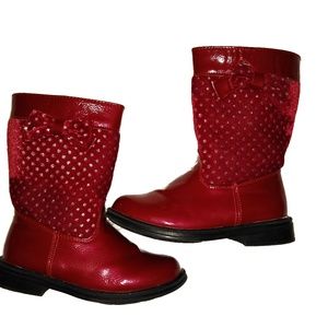 Laura Ashley Red Patent Girl Boots sz 11